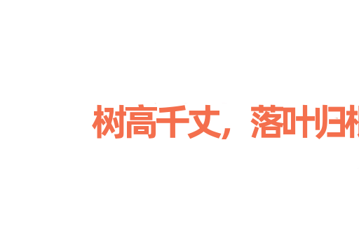 树高千丈，落叶归根